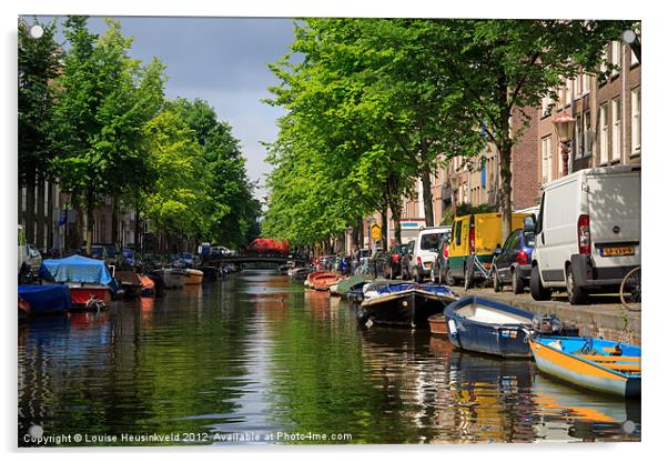 Amsterdam Canal Scene Acrylic by Louise Heusinkveld