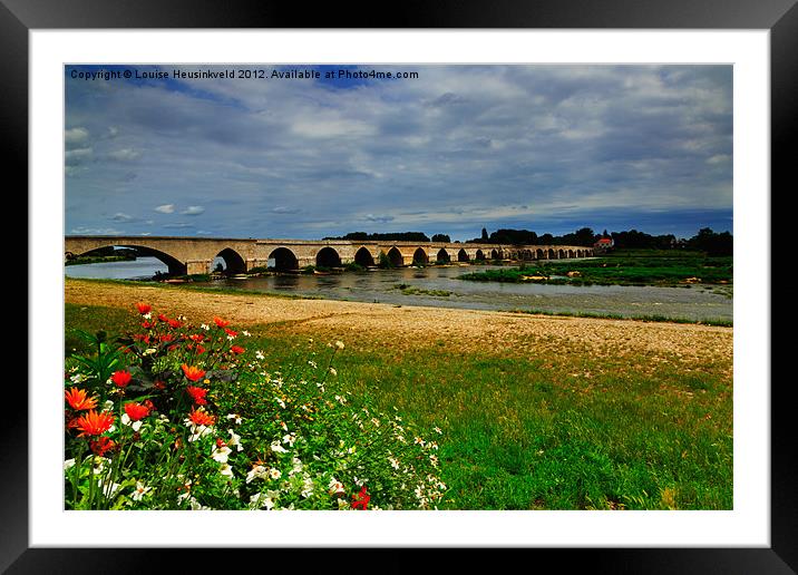 Medieval bridge at Beaugency Framed Mounted Print by Louise Heusinkveld