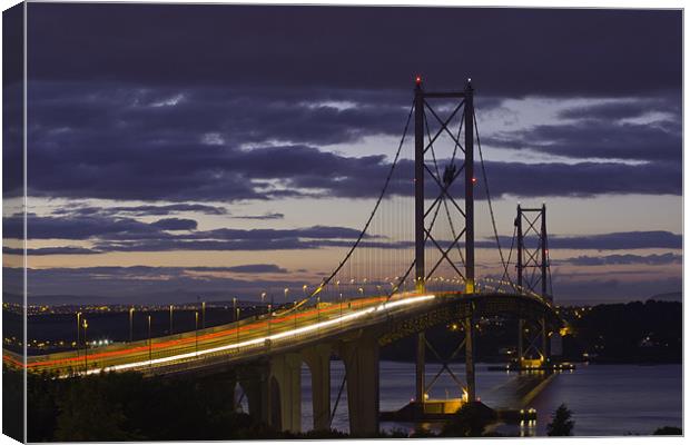 Forth Road Bridge at Night Canvas Print by Buster Brown