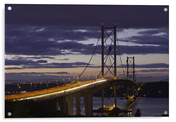 Forth Road Bridge at Night Acrylic by Buster Brown