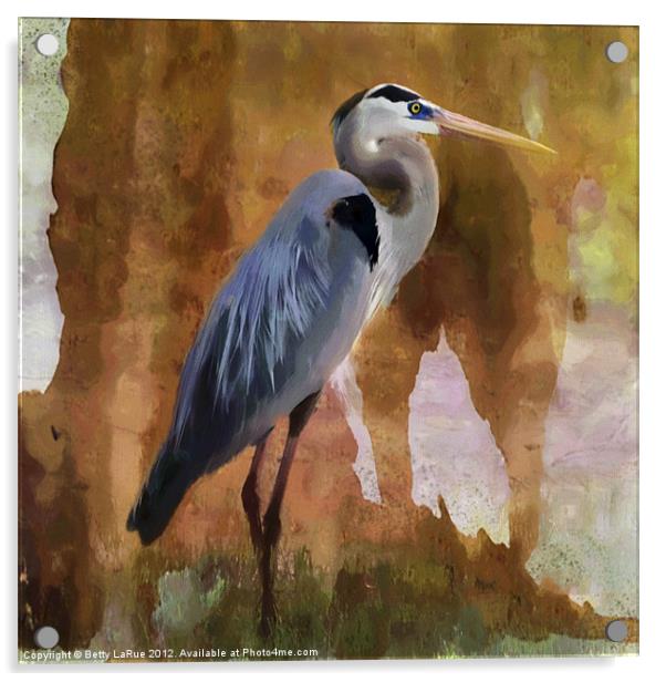 Great Blue Heron Acrylic by Betty LaRue