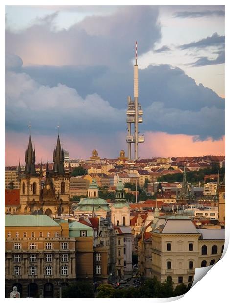 Prague Old and New Print by Christopher Mullard