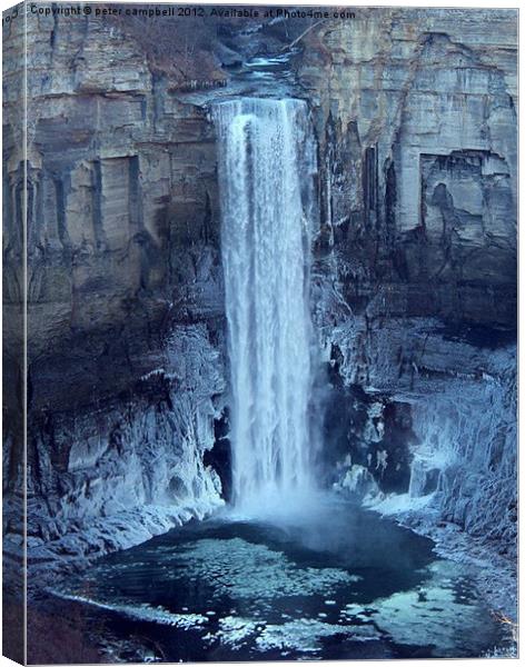 Iced Waterfall Canvas Print by peter campbell