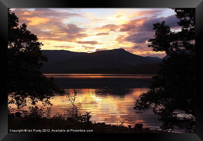 Loch Eil in the evening Framed Print by Ian Purdy