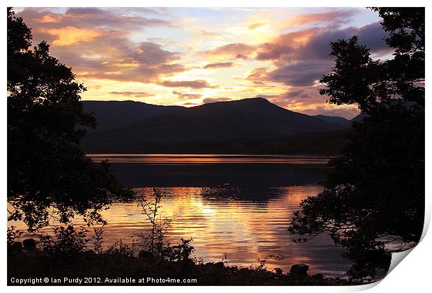 Loch Eil in the evening Print by Ian Purdy