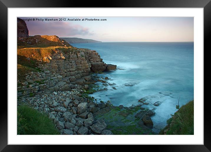 Winspit Cove Framed Mounted Print by Phil Wareham