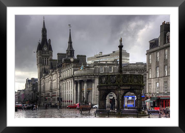 The Castlegate in the driving rain Framed Mounted Print by Tom Gomez