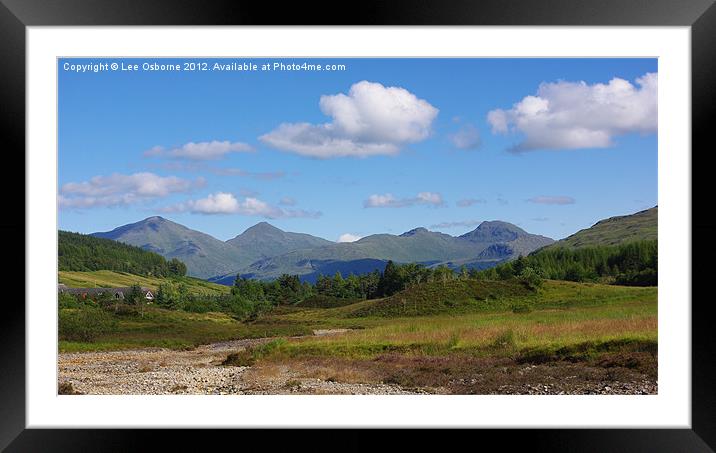 Mountains in Tyndrum, Scotland Framed Mounted Print by Lee Osborne