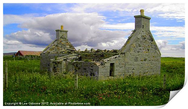 Ruins, North Uist, Scotland Print by Lee Osborne