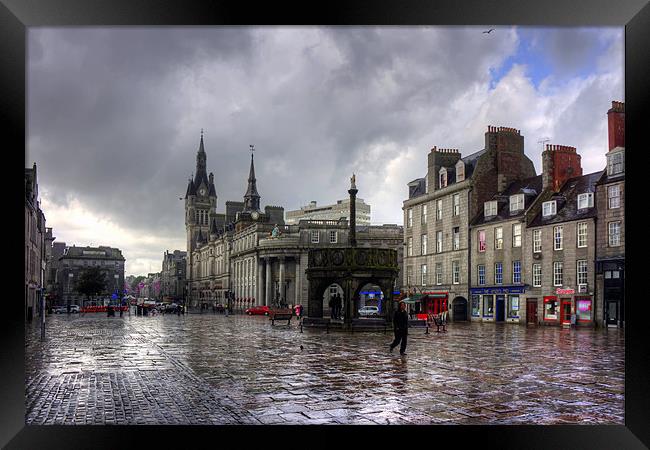 Aberdeen in the rain Framed Print by Tom Gomez