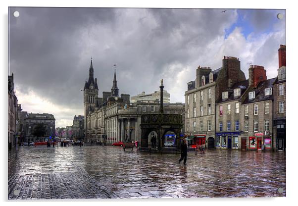 Aberdeen in the rain Acrylic by Tom Gomez