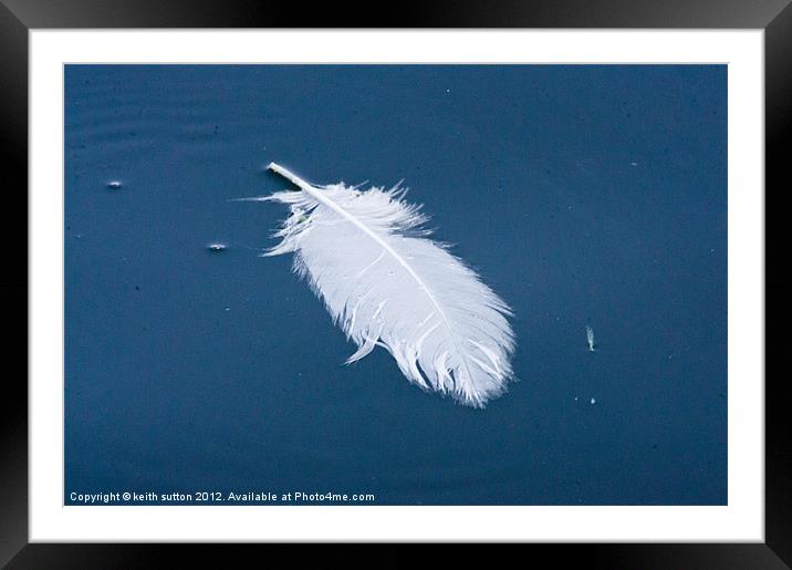 white on blue Framed Mounted Print by keith sutton
