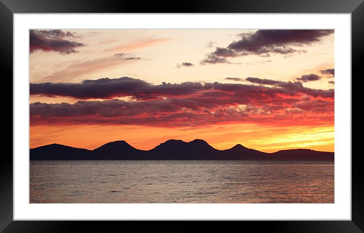 Jura Sunset Framed Mounted Print by Grant Glendinning
