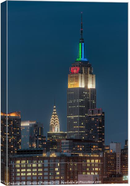 Empire State and Chrysler Buildings III Canvas Print by Clarence Holmes