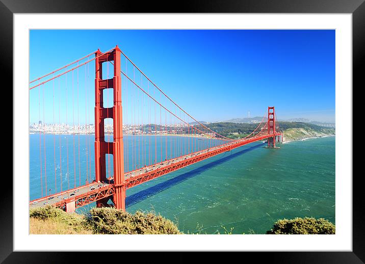 The Golden Gate Bridge Framed Mounted Print by Panas Wiwatpanachat