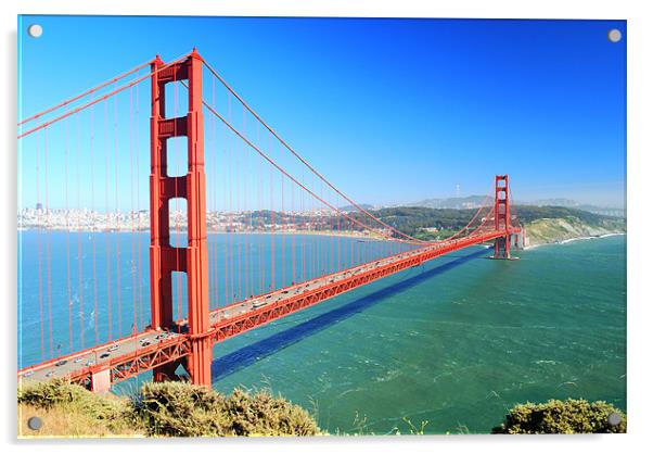 The Golden Gate Bridge Acrylic by Panas Wiwatpanachat