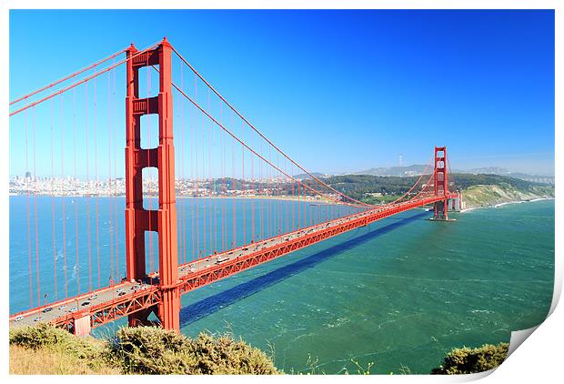 The Golden Gate Bridge Print by Panas Wiwatpanachat