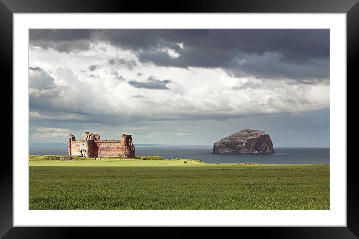Tantallon Castle and the Bass rock Framed Mounted Print by Grant Glendinning