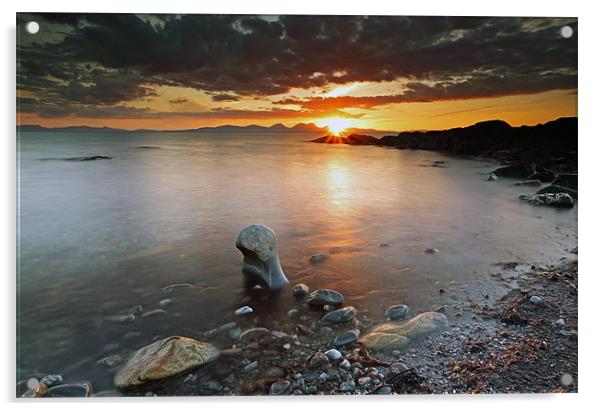 Jura Sunset Acrylic by Grant Glendinning