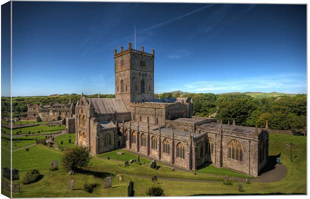 St Davids Cathedral Pembrokeshire Canvas Print by Steve Purnell