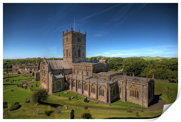 St Davids Cathedral Pembrokeshire Print by Steve Purnell