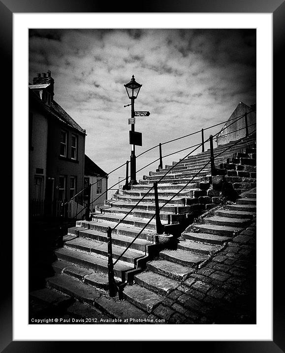 Whitby Abbey steps Framed Mounted Print by Paul Davis
