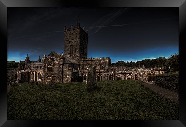 St Davids Cathedral Dusk Framed Print by Steve Purnell