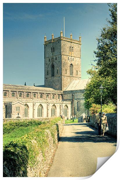 St Davids Cathedral Pembrokeshire Lomo Print by Steve Purnell