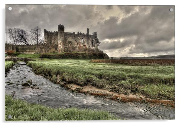 Laugharne Castle Acrylic by Jennie Franklin
