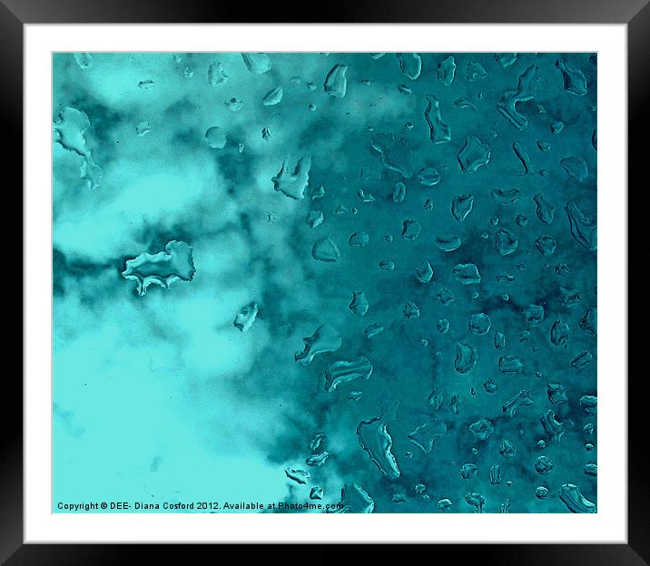 Raindrops on sunroof of car Framed Mounted Print by DEE- Diana Cosford