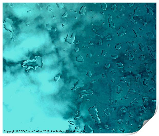Raindrops on sunroof of car Print by DEE- Diana Cosford