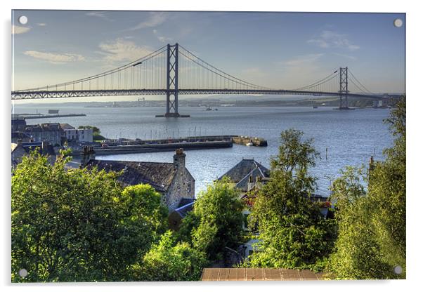 Forth Road Bridge and Harbour Acrylic by Tom Gomez