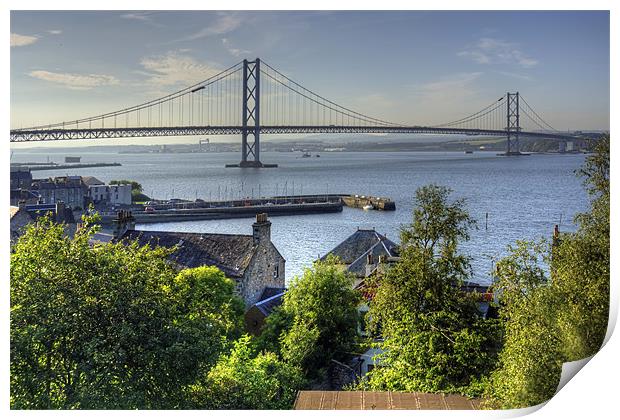 Forth Road Bridge and Harbour Print by Tom Gomez