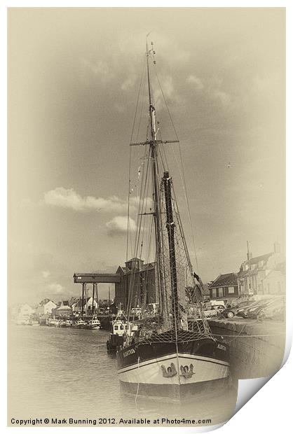 In the harbour old style Print by Mark Bunning