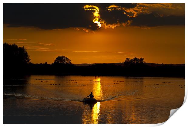Canvus Rowing out of the sun Print by Jack Jacovou Travellingjour