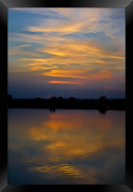 Canvus sunset with a touch of blue Framed Print by Jack Jacovou Travellingjour