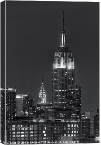 Empire State and Chrysler Buildings IV Canvas Print by Clarence Holmes