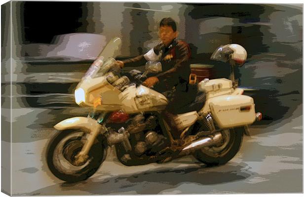 Thai motorbike Police Canvas Print by Arfabita  
