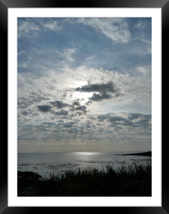 Sun Ray Seascape Framed Mounted Print by Noreen Linale