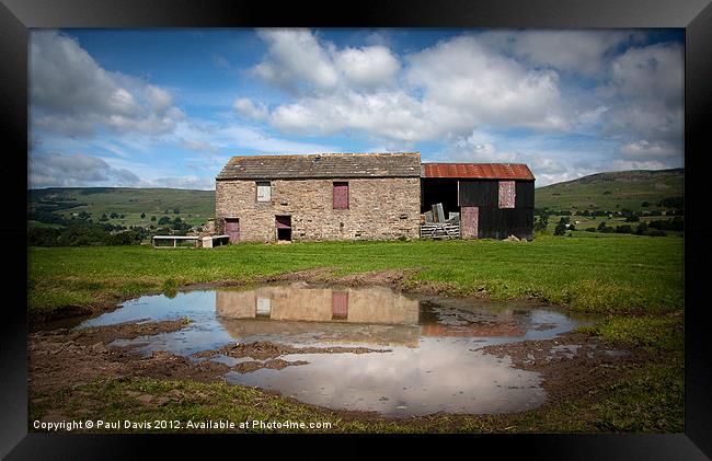 Barn reflection Framed Print by Paul Davis