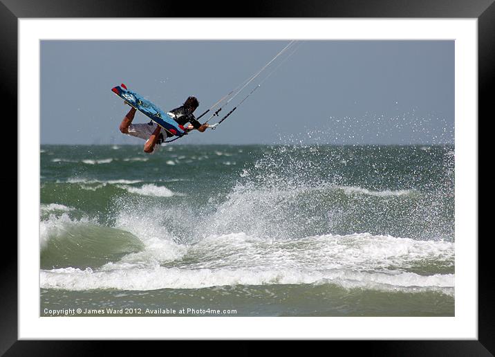 Kite Surfer 2 Framed Mounted Print by James Ward
