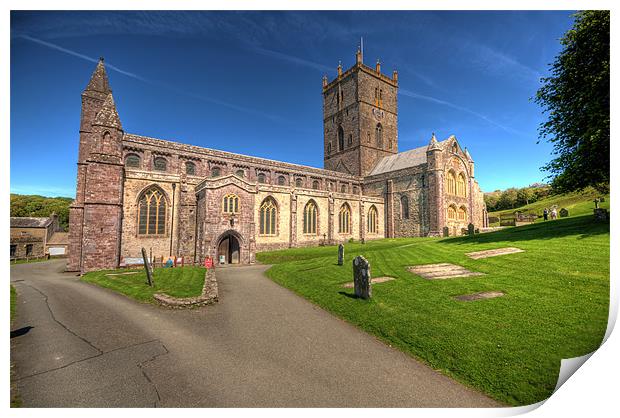 St Davids Cathedral Pembrokeshire 4 Print by Steve Purnell