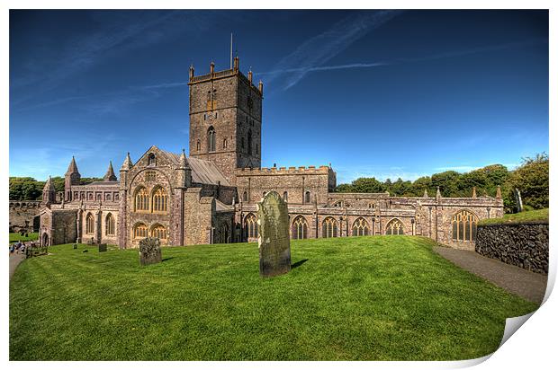 St Davids Cathedral Pembrokeshire 6 Print by Steve Purnell