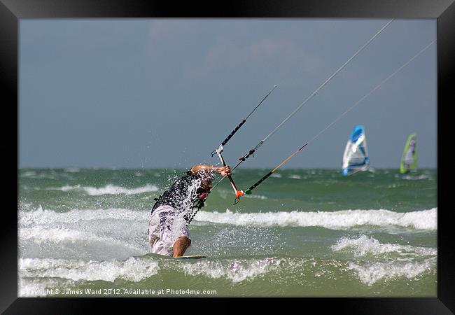 Kite Surfer 3 Framed Print by James Ward