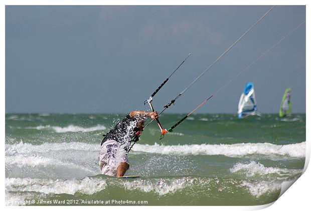 Kite Surfer 3 Print by James Ward