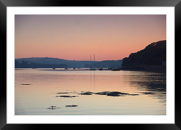 Galmpton Creek sunset Framed Mounted Print by kevin wise
