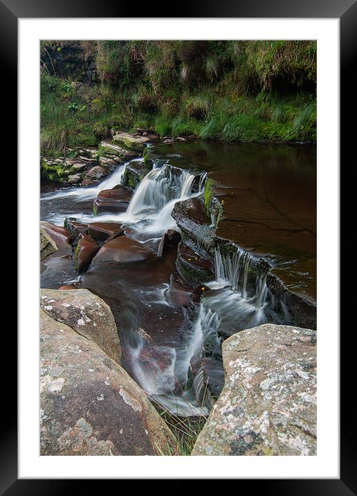 River Ashop Falls Framed Mounted Print by Jonathan Swetnam