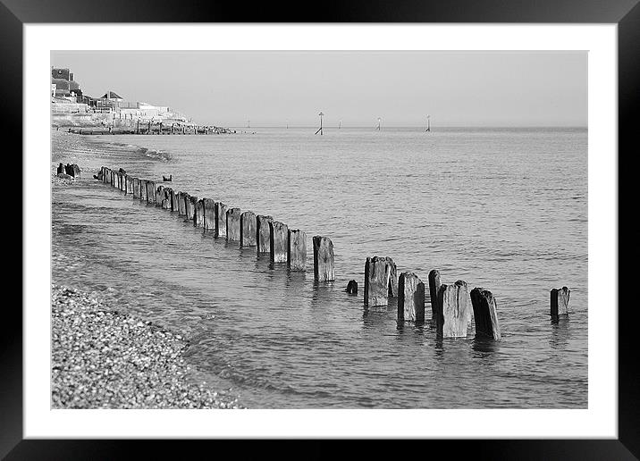 Selsey in Mono Framed Mounted Print by Darrin Collett