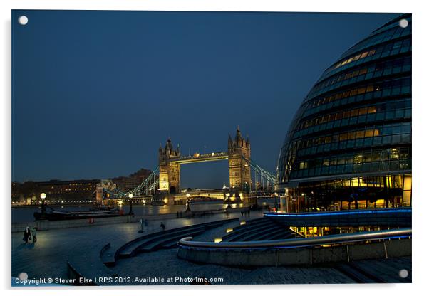 Tower Bridge Thames Acrylic by Steven Else ARPS