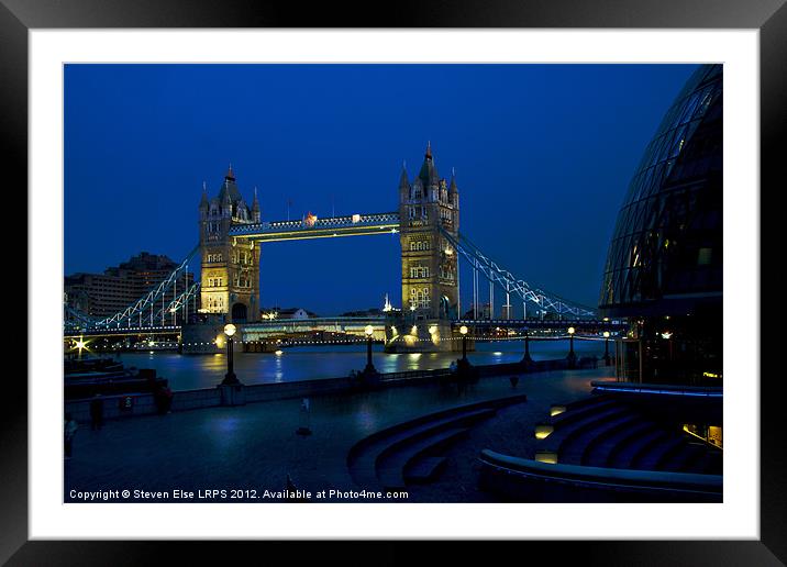 tower brigde at night london Framed Mounted Print by Steven Else ARPS
